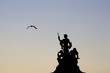 Rome - silhouette of statue from Vittorio Emenuele landmark Rome - silhouette of statue from Vittorio Emenuele landmark