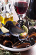 Muscheln in Wein