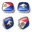 3d Sint Maarten and Sint Eustatius flag button