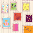 Paintings funny seamless pattern on the wall Paintings funny seamless pattern on the wall