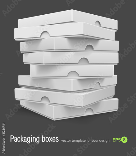 Vector: packing boxes with pizza packing boxes with pizza