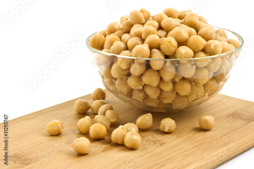 Photo: Chick peas in glass dish Chick peas in glass dish