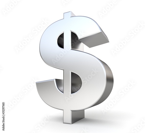 Illustration: 3d metal dollar 3d metal dollar