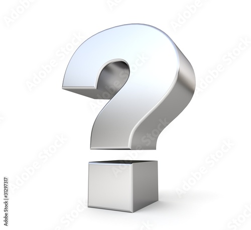 Illustration: 3d metal question mark 3d metal question mark