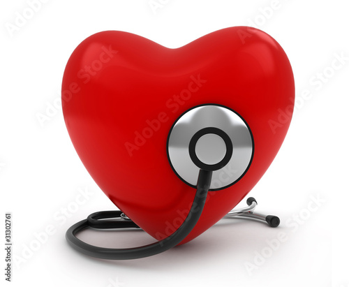Ilustración: Heart with Stethoscope Heart with Stethoscope