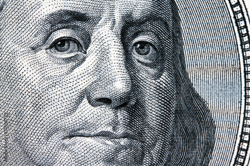 Photo: Dollar Geldscheine. Detail. Franklin Dollar Geldscheine. Detail. Franklin