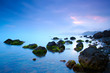 Sea stones at sunset