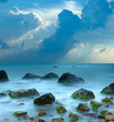 Sea stones at sunset