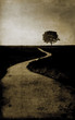 Grunge omage of countryside road
