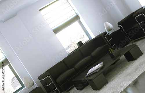 Illustration: Modernes Loft / Penthouse - Inneneinrichtung Modernes Loft / Penthouse - Inneneinrichtung