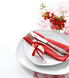 Table decoration in red Table decoration in red