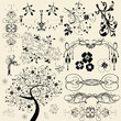 vintage floral vector elements