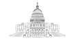 Capitol hill outline vector illustration