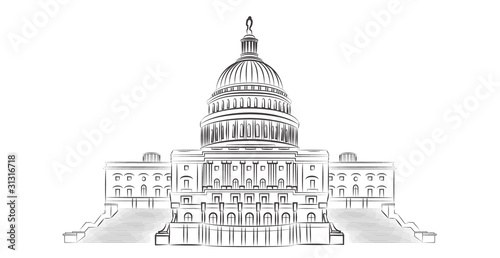 Vector: Capitol hill outline vector illustration Capitol hill outline vector illustration