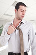 Young man sweating