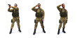 Photo: airsoft soldier white background airsoft soldier white background