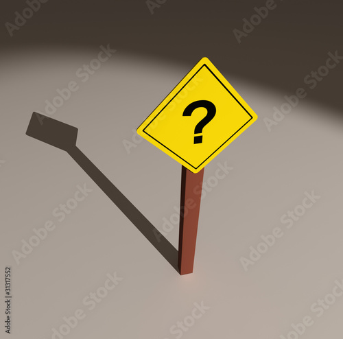 Ilustración: Señal de tráfico con signo de interrogación Señal de tráfico con signo de interrogación