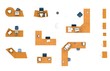 floor plan, office furniture set