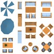 floor plan, garden furniture set
