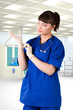 young girl  doctor hospital room