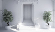 3d building entrance - clay render
