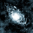 Deep space background with galaxy and star clusters
