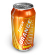 Orange soda drink in metal can