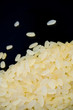 Rice on black background