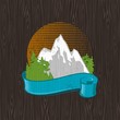 Vintage landmarks emblem painting on a black wood board