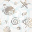 Vector seamless background - underwater tropical fauna