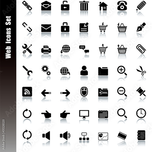 벡터 일러스트(편집용 파일):Web Black icons set Web Black icons set