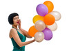 pretty pinup girl with colored ballons pretty pinup girl with colored ballons