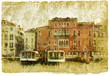 beautiful channels of Venice- retro styled picture