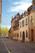 an empty street of french old town