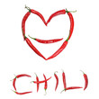chili peppers forming shape of heart chili peppers forming shape of heart
