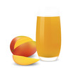 Glass of mango juice. Vector illustration Glass of mango juice. Vector illustration