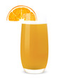 Glass of orange juice and an orange. Vector illustration. Glass of orange juice and an orange. Vector illustration.