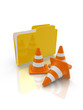 rendered concept of a folder under construction.
