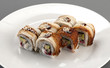six appetizer sushi with eel six appetizer sushi with eel