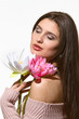 woman with a flower