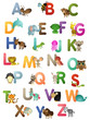 A-Z english, animals, colorful letters
