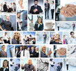 A collage of business images with young and smart people A collage of business images with young and smart people