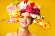 Flower Girl. Beautiful young girl wearing flower wreath