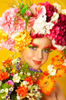 Flower Girl. Beautiful young girl wearing flower wreath