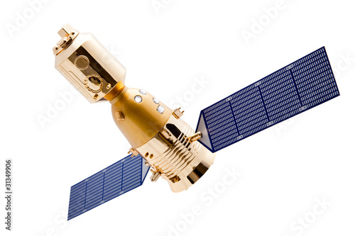 Photo: Spacecraft on white background with clipping path Spacecraft on white background with clipping path