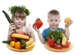 Photo: Vegetables and fruit it are a healthy food of children. Vegetables and fruit it are a healthy food of children.