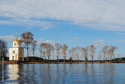 Photo: Church and shoreline Church and shoreline