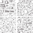 Tea and coffee background set