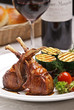 Served Lamb meat with garnish