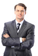 Portrait of a senior business man isolated on white.